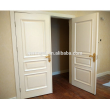 Роскошный дизайн белой отделкой твердый двойной деревянной двери